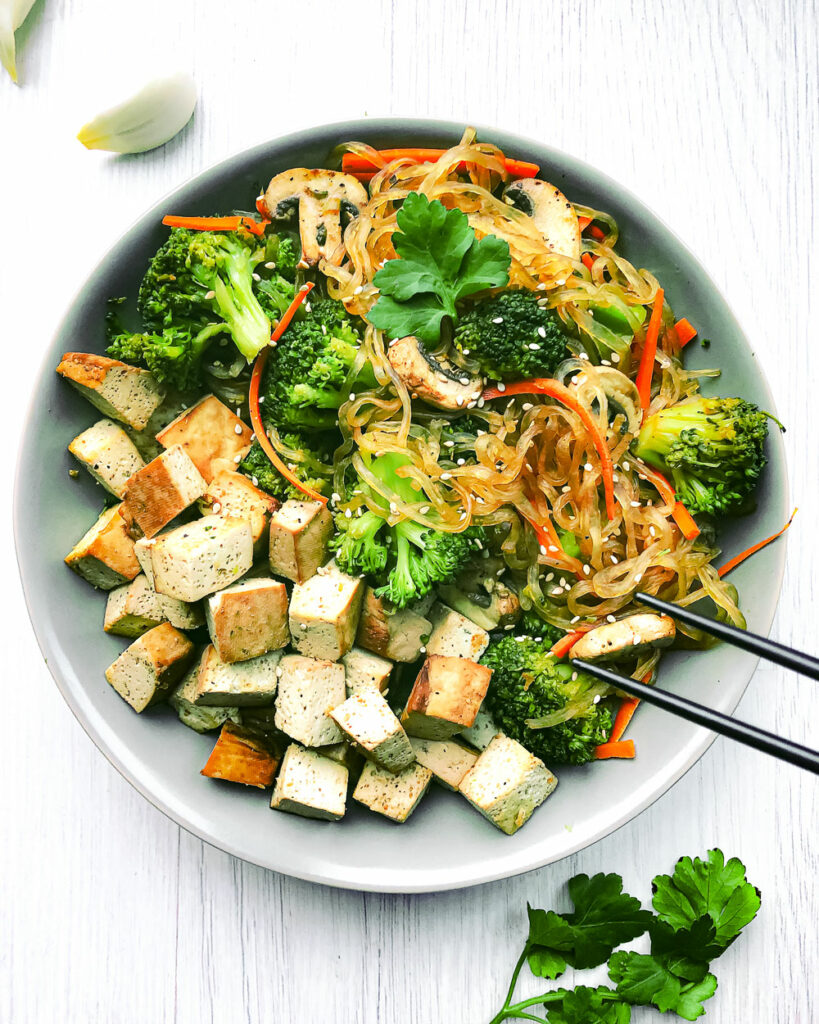 Asia Pfanne mit Tofu und Gemüse